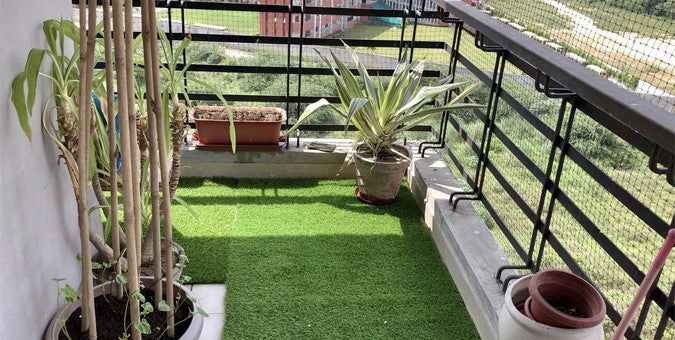 kunstgras vastzetten balkon